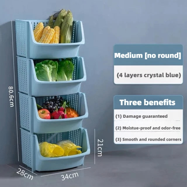 kitchen large storage rack floor-standing multi-layer vegetable storage rack desktop balcony living room household storage