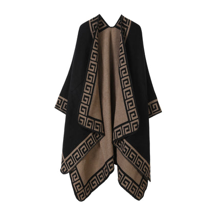 Lace Shawl Scarf Travel Warm Cloak Imitation Cashmere Warm Shawl Autumn and Winter for Women