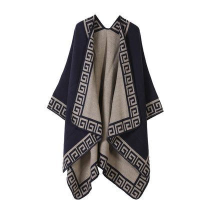 Lace Shawl Scarf Travel Warm Cloak Imitation Cashmere Warm Shawl Autumn and Winter for Women