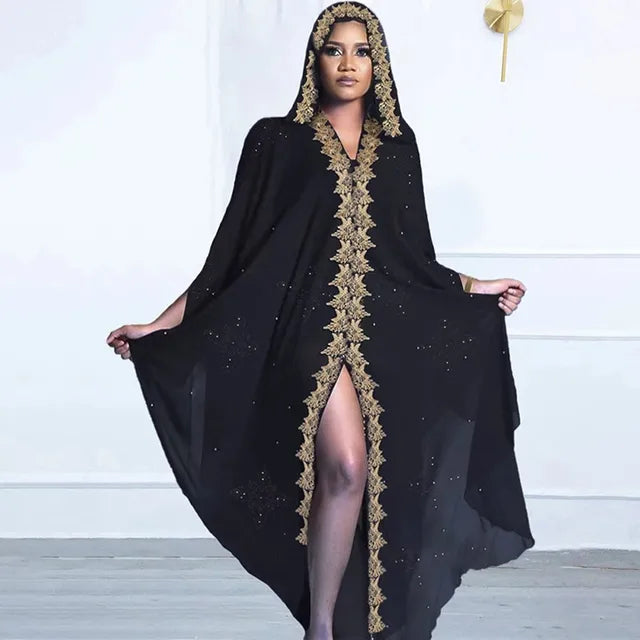 Black Hooded African Style Dress