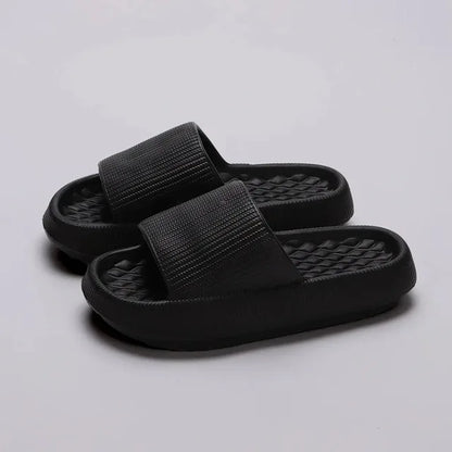 4cm Summer Non-slip Soft Cloud Slippers Women Comfy Eva Thick Platform Slides Woman Couple Bathroom Home Flip Flops