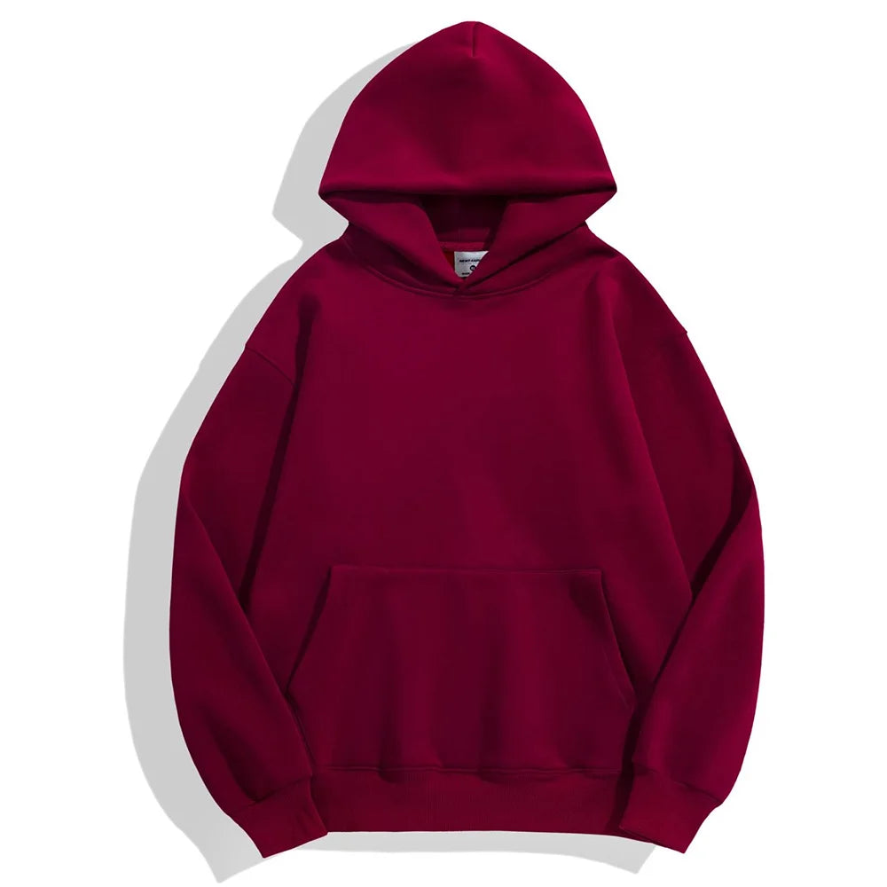 Heavy Weight Cotton Plus Velvet Hooded Sweater Sweatshirt Pullover Hoodie Unisex for Men and Women