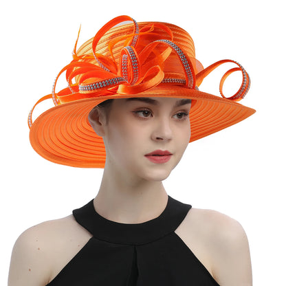 Satin Rhinestone Church Hat – Elegant Photography & Wedding Fascinator