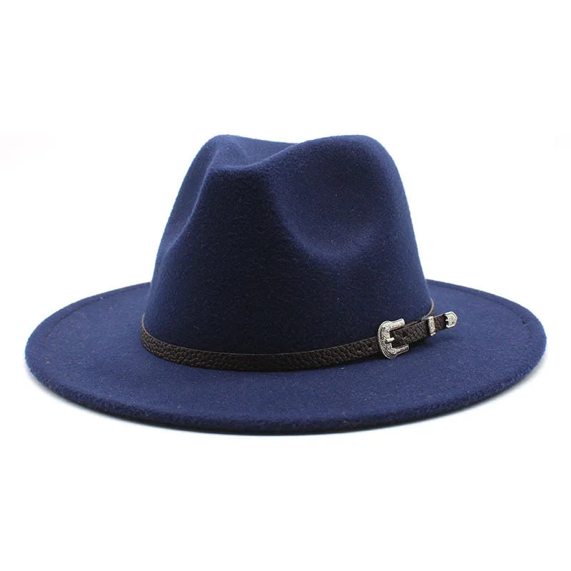 British Style Felt Jazz Fedora Hat 59-61CM Size Panama Trilby Hats For Women Men Gentleman Wedding Party Hat
