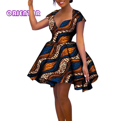 Dashiki Print African Short Dress