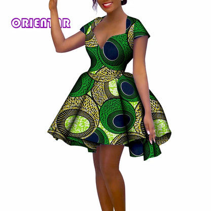 Dashiki Print African Short Dress