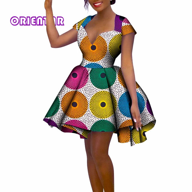 Dashiki Print African Short Dress