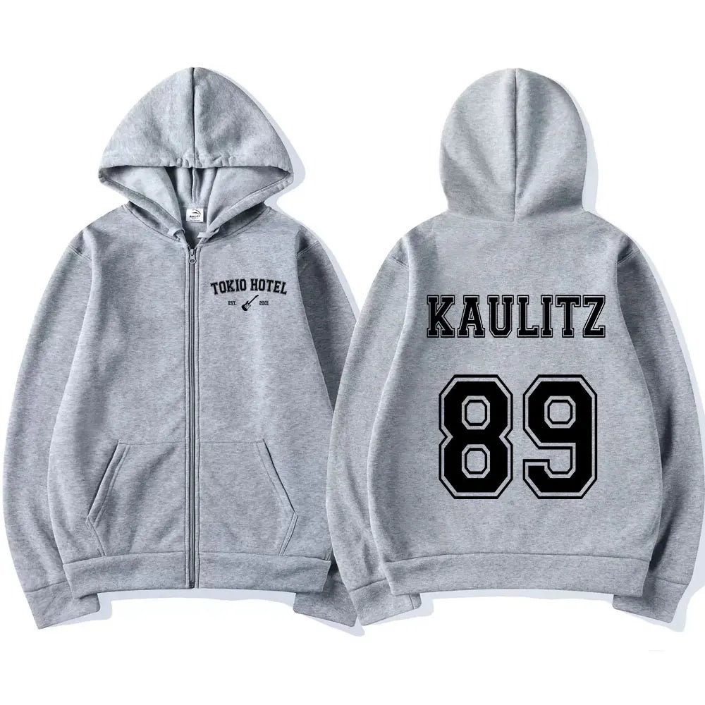 Rock Band Tokio Hotel Kaulitz Zipper Hoodie Sweatshirt Casual Vintage Jacket Unisex for Men and Women