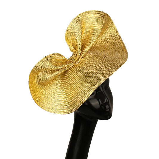 Glitter Gold Fascinator – Elegant Vintage Fedora for Summer Weddings & Church