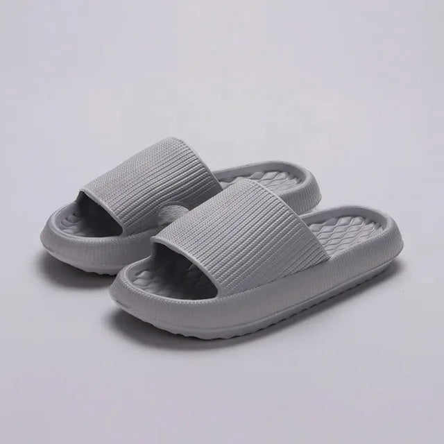 4cm Summer Non-slip Soft Cloud Slippers Women Comfy Eva Thick Platform Slides Woman Couple Bathroom Home Flip Flops