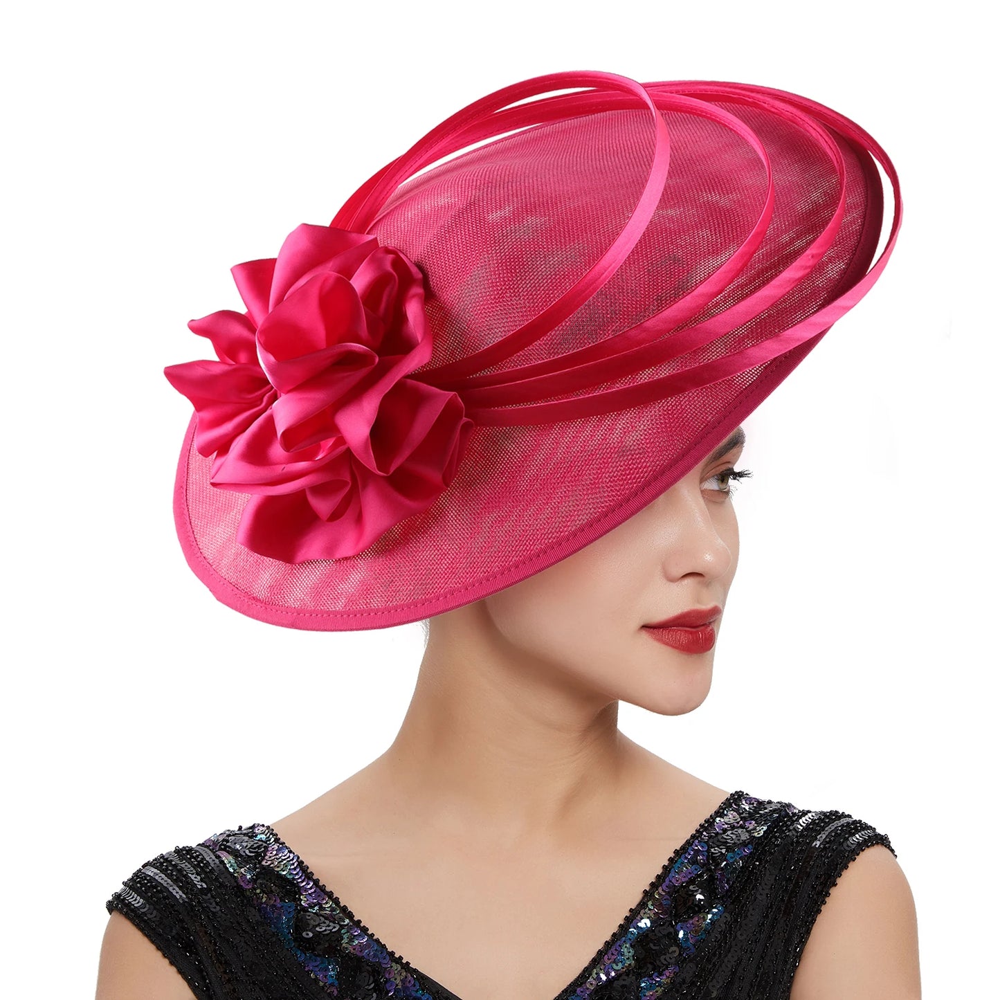 Sinamay Fascinator – Elegant Wedding & Derby Party Hat for Women
