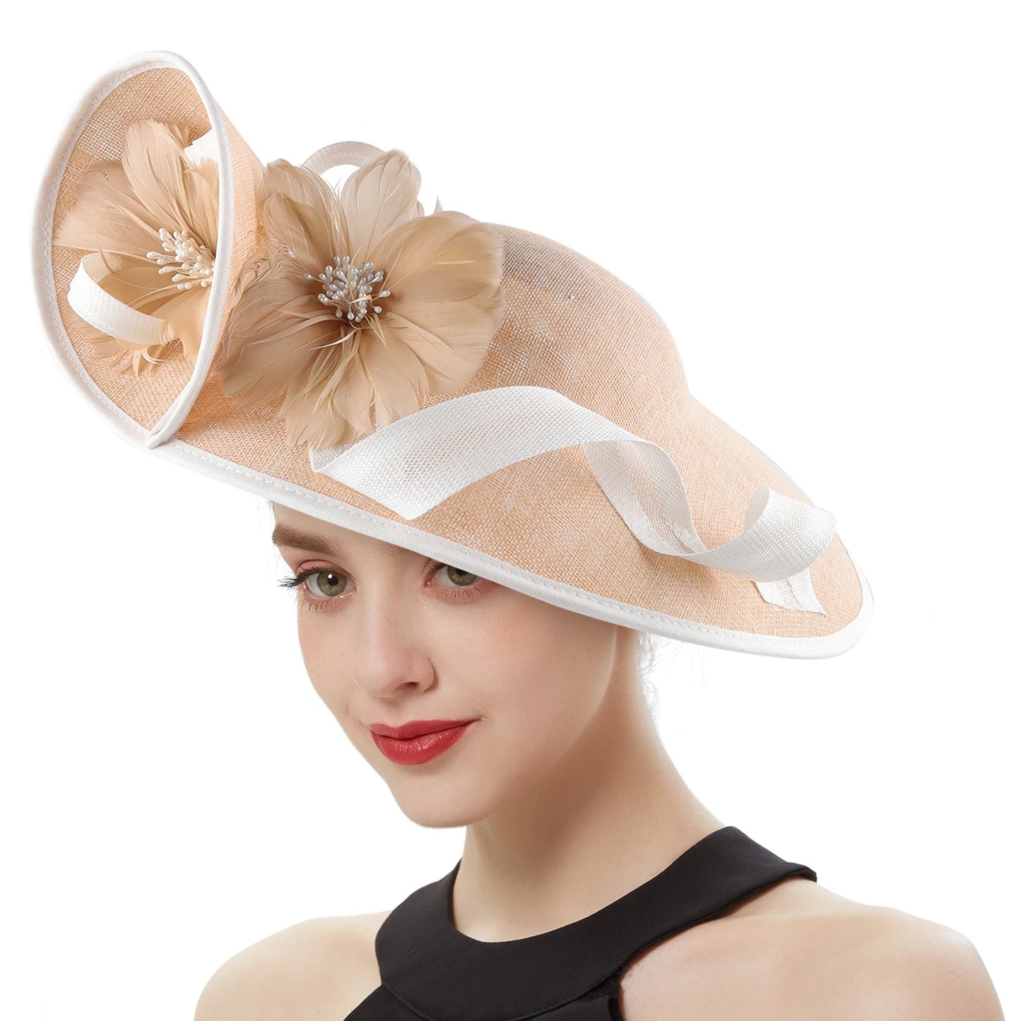Sinamay Fascinator – Elegant Wedding & Derby Party Hat for Women