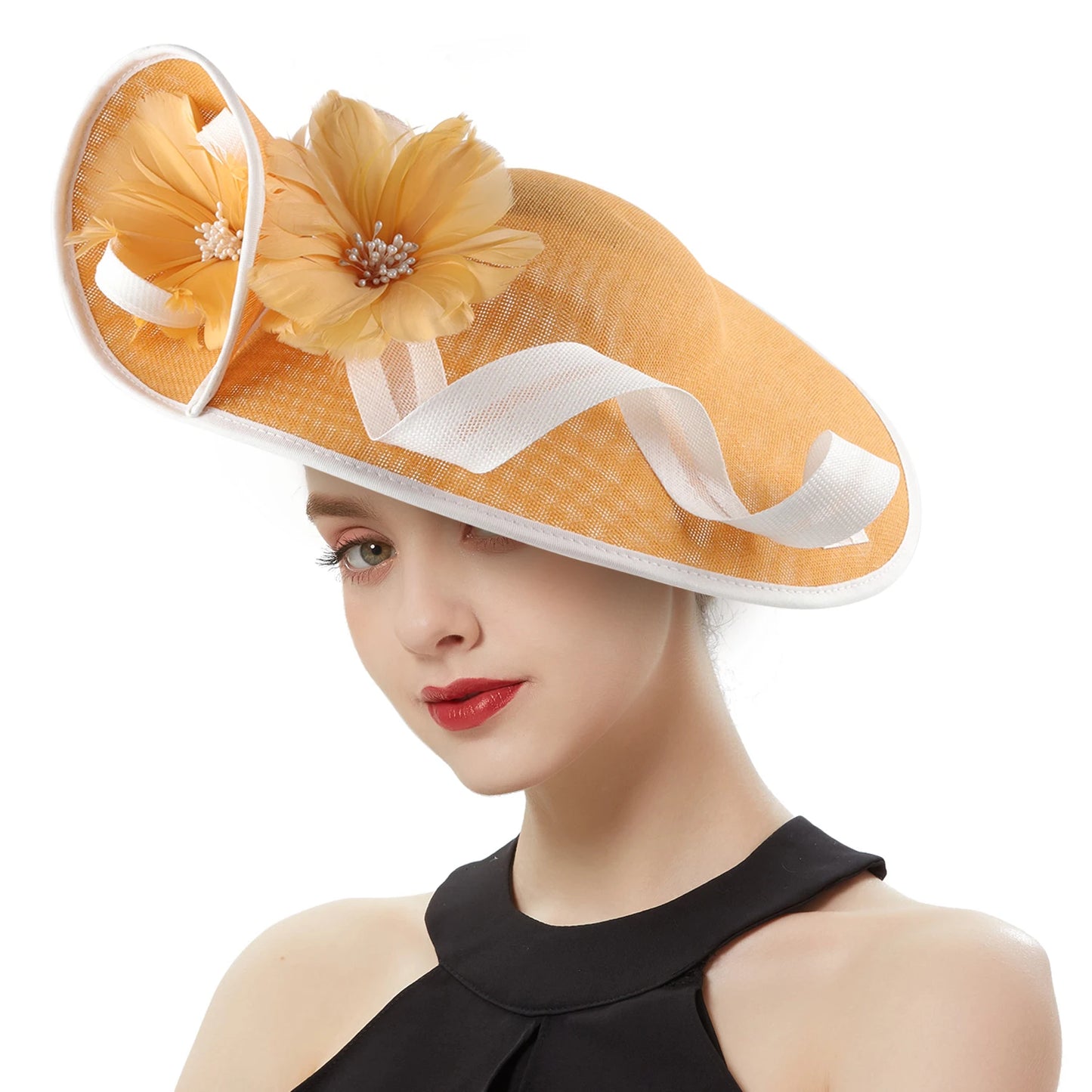 Sinamay Fascinator – Elegant Wedding & Derby Party Hat for Women