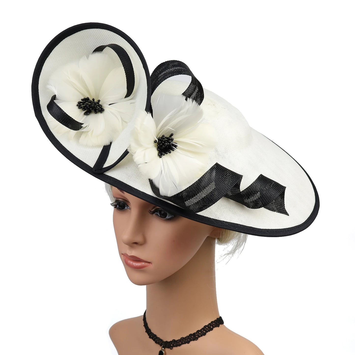 Sinamay Fascinator – Elegant Wedding & Derby Party Hat for Women