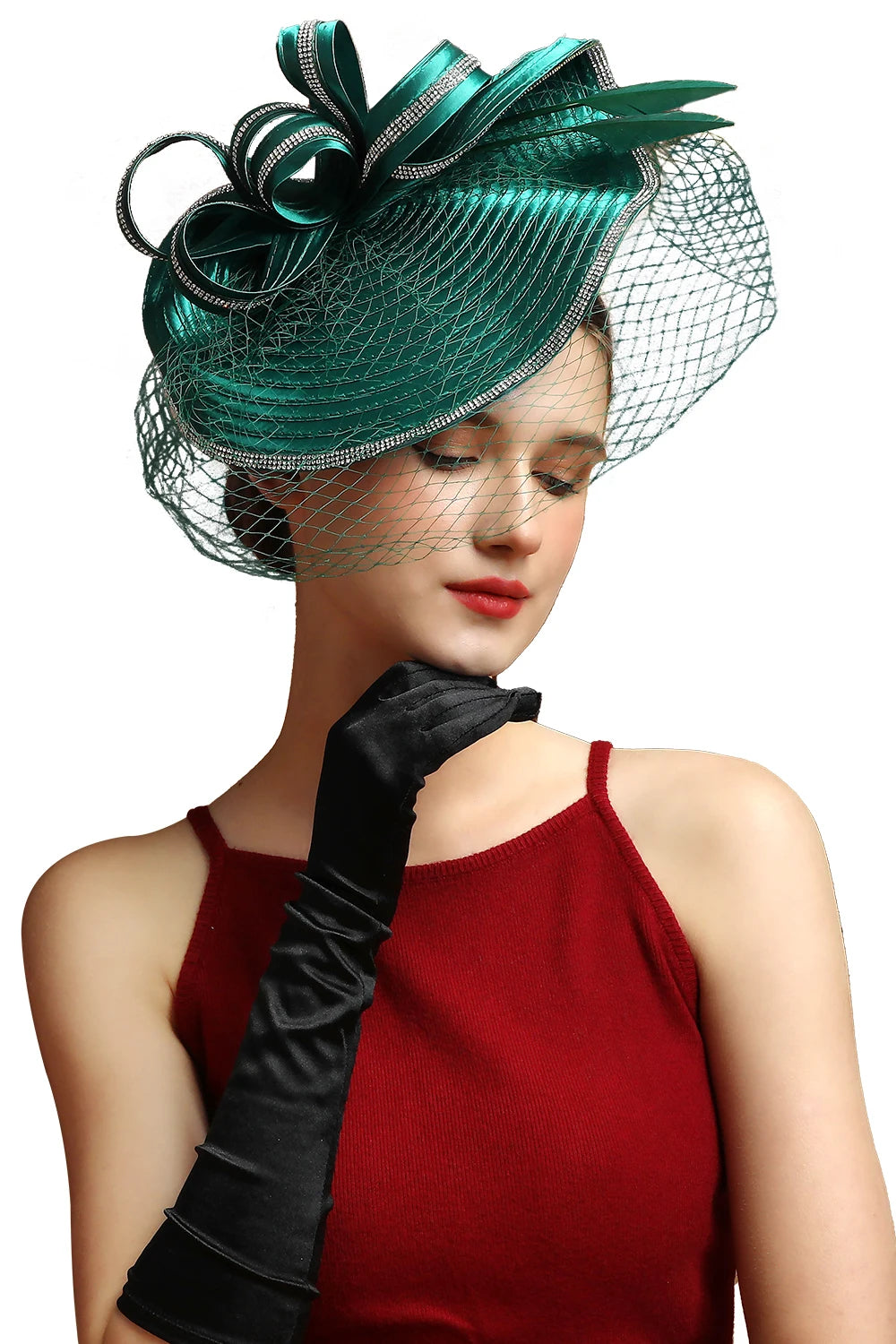 Luxury Fascinator Hat – Satin Cloth Headband for Ascot, Derby & Weddings