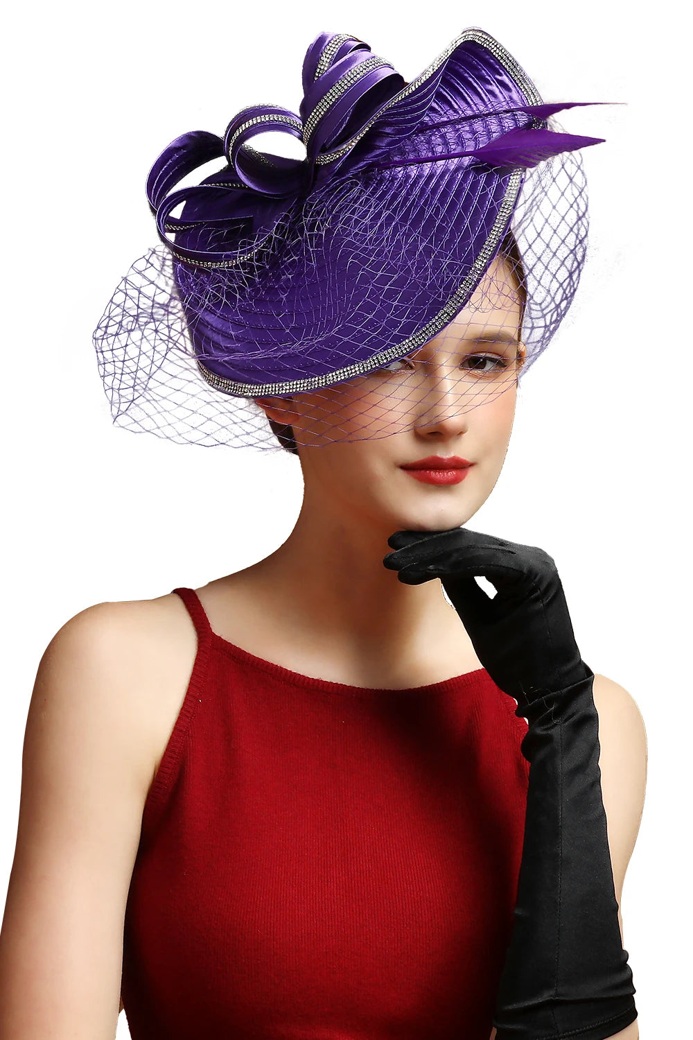 Luxury Fascinator Hat – Satin Cloth Headband for Ascot, Derby & Weddings