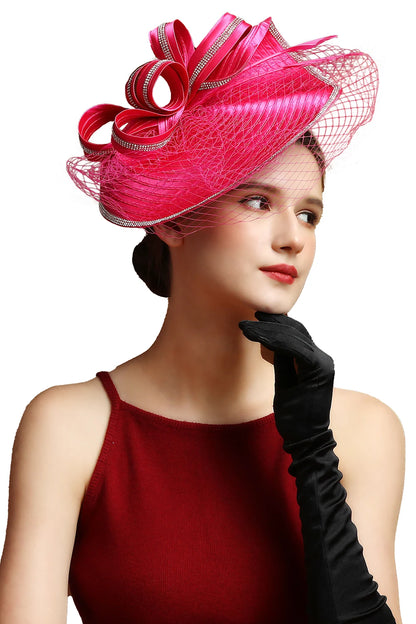 Luxury Fascinator Hat – Satin Cloth Headband for Ascot, Derby & Weddings