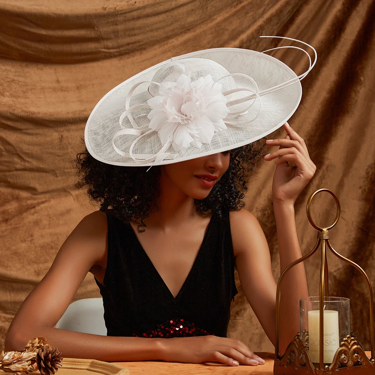 Sinamay Fascinator – Elegant Wedding & Derby Party Hat for Women