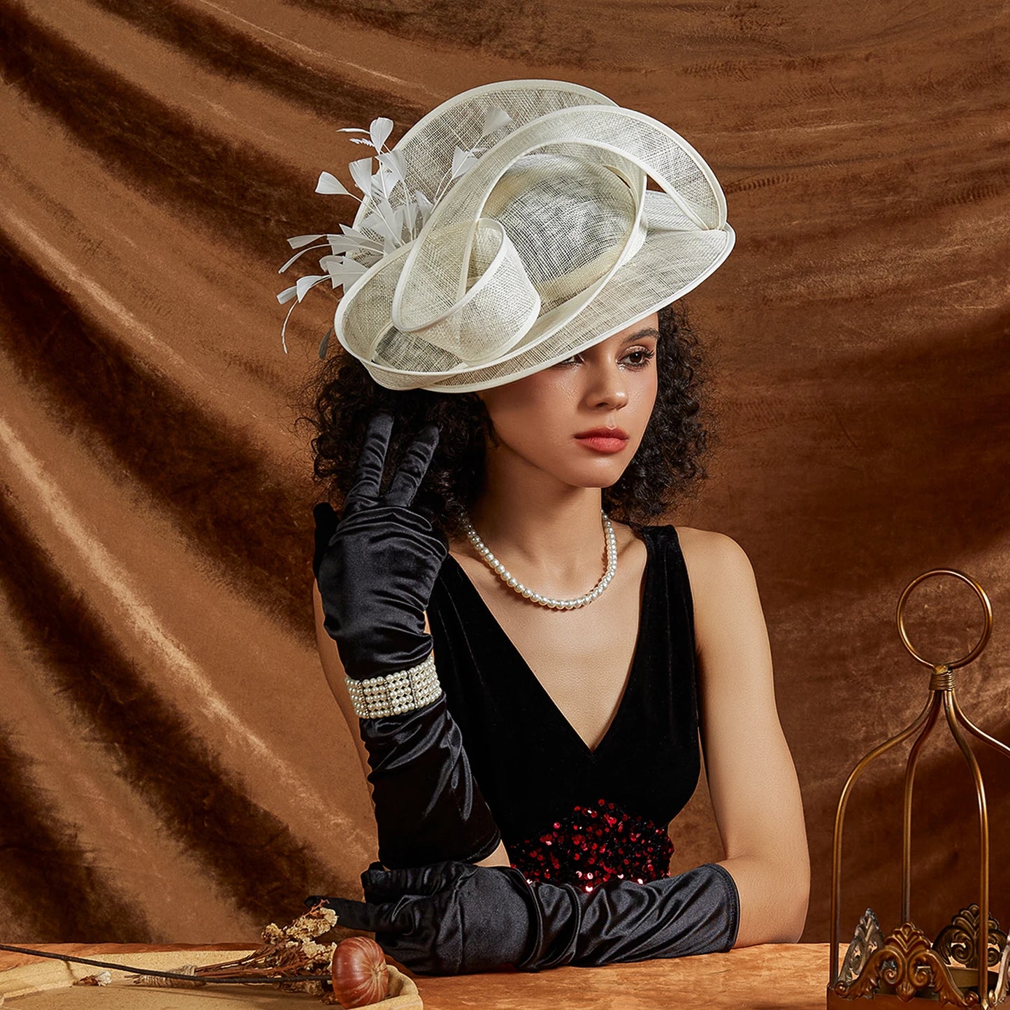 Sinamay Fascinator – Elegant Wedding & Derby Party Hat for Women