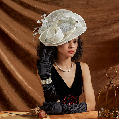 Sinamay Fascinator – Elegant Wedding & Derby Party Hat for Women
