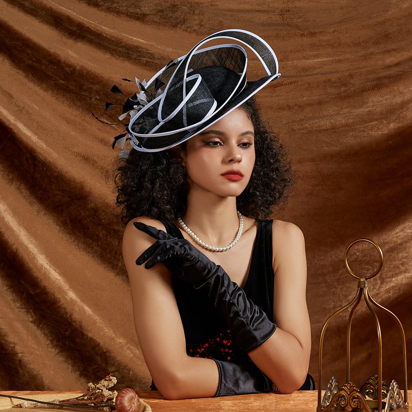 Sinamay Fascinator – Elegant Wedding & Derby Party Hat for Women