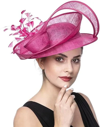 Sinamay Fascinator – Elegant Wedding & Derby Party Hat for Women