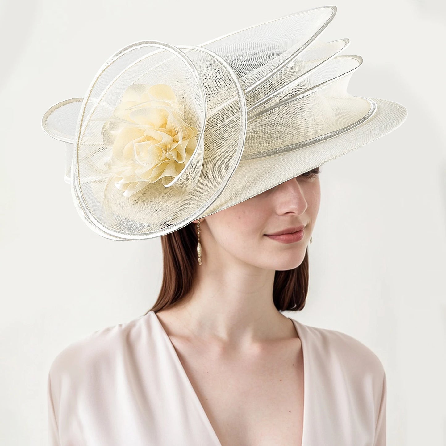 Sinamay Fascinator – Elegant Wedding & Derby Party Hat for Women