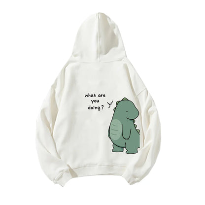 Rock Ni Shirt Dinosaur Printed Hoodie Sweatshirt Casual Couple Hoodie for Men and Women