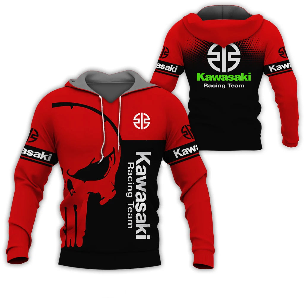 3D print Kawasaki Ninja Motorcycle Riding Off-Road Pullover Extreme Sports Adventure Unisex Sweatshirt Hoodie for Men