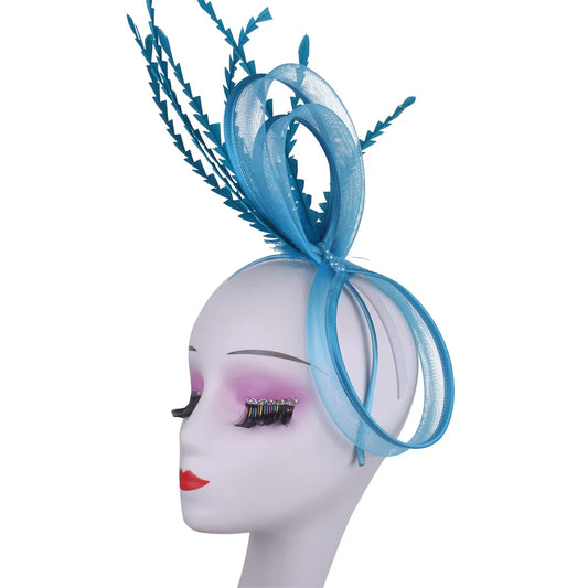Feather Pillbox Hat Elegant Bow Fascinator