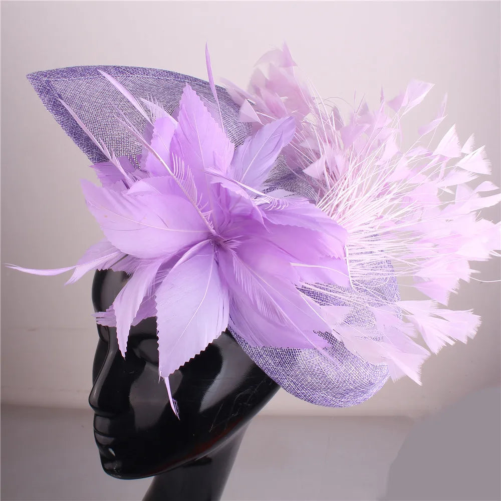 Elegant Wedding Fascinator Hat – Vintage Feather Headdress for Women