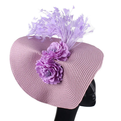 Ladies’ Fascinator Millinery Hat | Elegant Wide Brim Kentucky Derby