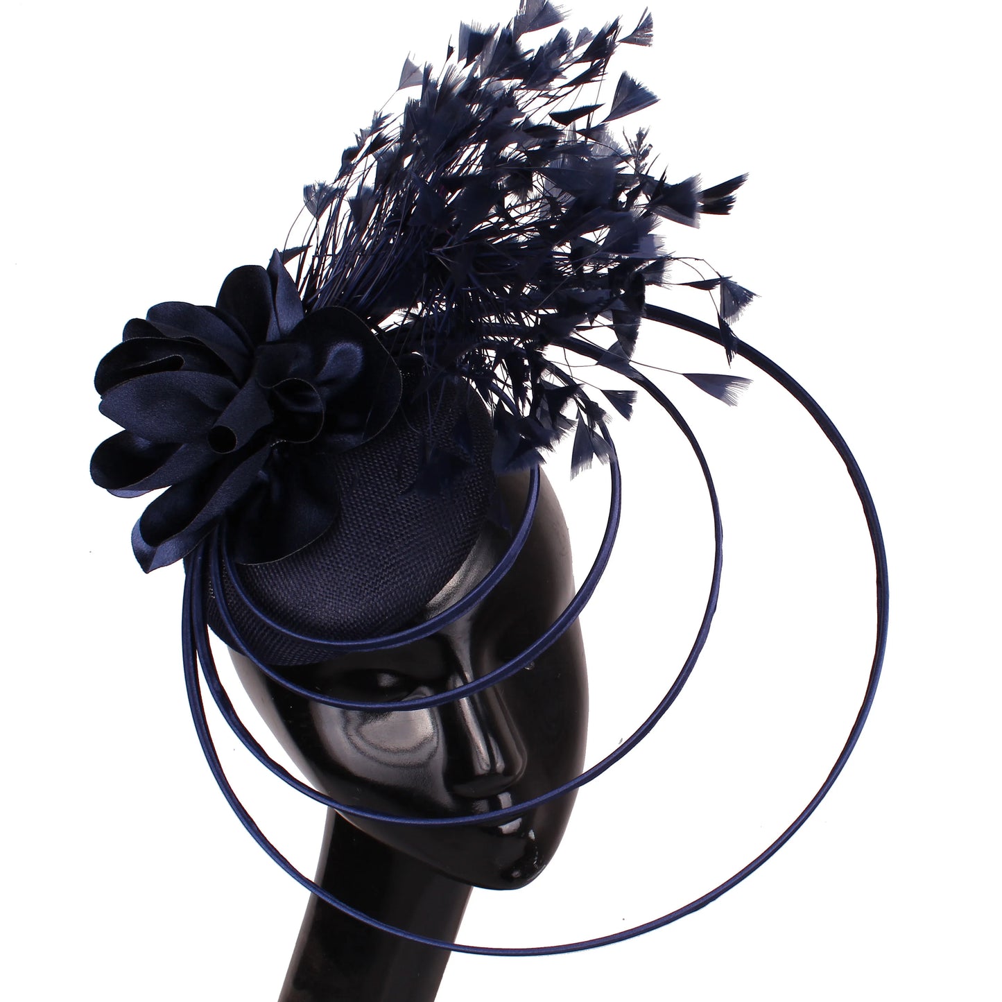 Fancy Sinamay Floral Fascinator – Feather Headpiece for Weddings