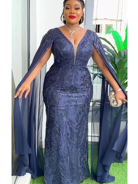 Plus Size African Party Dresses for Women Dashiki Ankara Sequin Wedding Evening Gown Sexy Bodycon Maxi Long Dress Africa Clothes