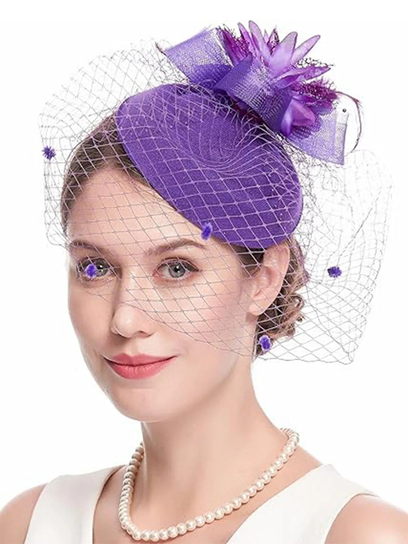 Elegant Hair Drop Fascinator – Fancy Flower Bridal & Party Hat