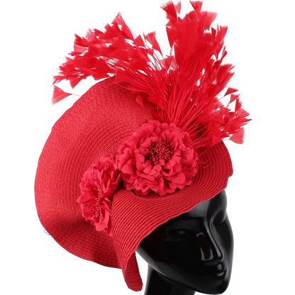 Ladies’ Fascinator Millinery Hat | Elegant Wide Brim Kentucky Derby
