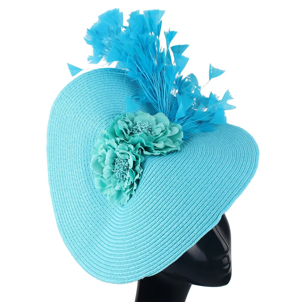 Ladies’ Fascinator Millinery Hat | Elegant Wide Brim Kentucky Derby