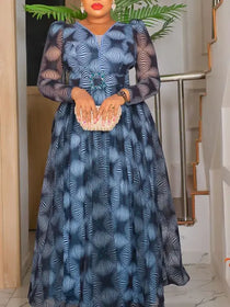 Fashionable Long Sleeve African Maxi Dress