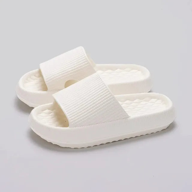 4cm Summer Non-slip Soft Cloud Slippers Women Comfy Eva Thick Platform Slides Woman Couple Bathroom Home Flip Flops