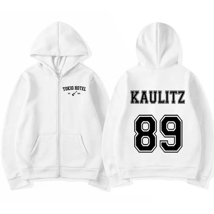 Rock Band Tokio Hotel Kaulitz Zipper Hoodie Sweatshirt Casual Vintage Jacket Unisex for Men and Women