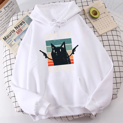 Pew Pew Madafaks Cute Funny Printed Autumn O-Neck Sweatshirt Oversize Hoodies Unisex for Men and Women