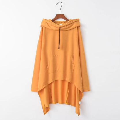 Fashion Trends New European and N Pure Color Long Back Hooded for Women