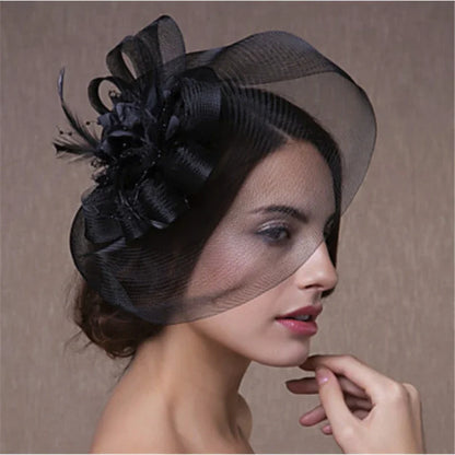 Feather & Mesh Fascinator Hairpin