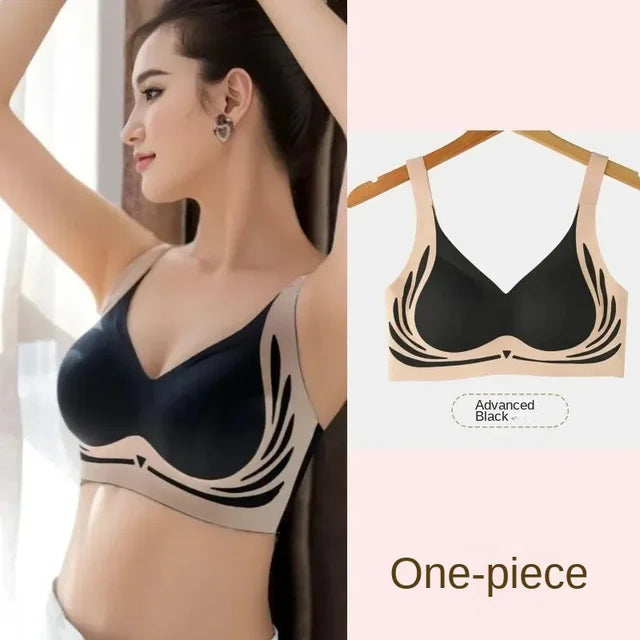 No Wire Push-up Bra Women Gathered Up Soft Support Adjustable Underwear Anti-sagging Seamless Lift-up Bra