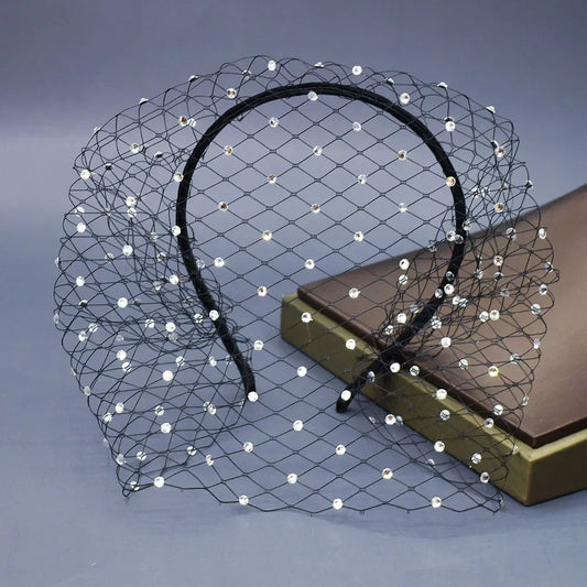 Women's birdcage veil fascinator headband