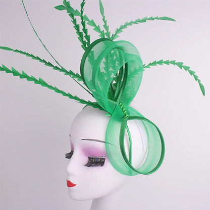 Feather Pillbox Hat Elegant Bow Fascinator