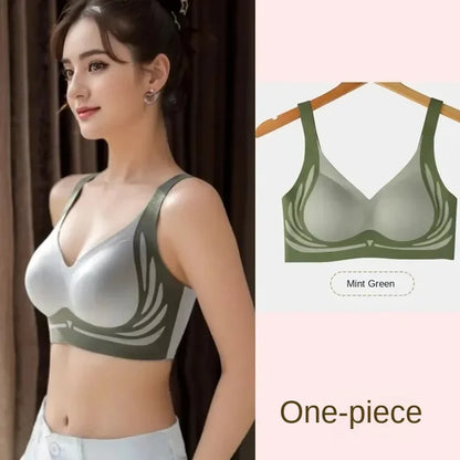 No Wire Push-up Bra Women Gathered Up Soft Support Adjustable Underwear Anti-sagging Seamless Lift-up Bra