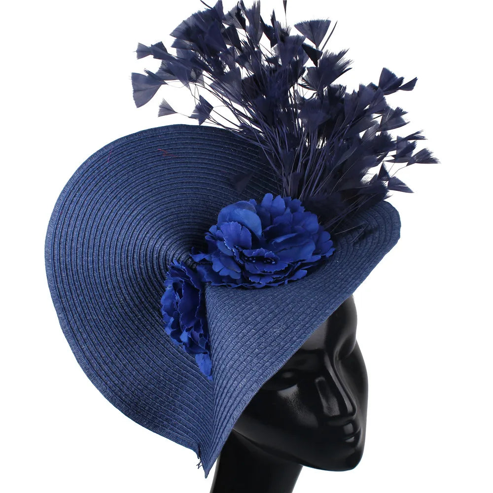 Ladies’ Fascinator Millinery Hat | Elegant Wide Brim Kentucky Derby