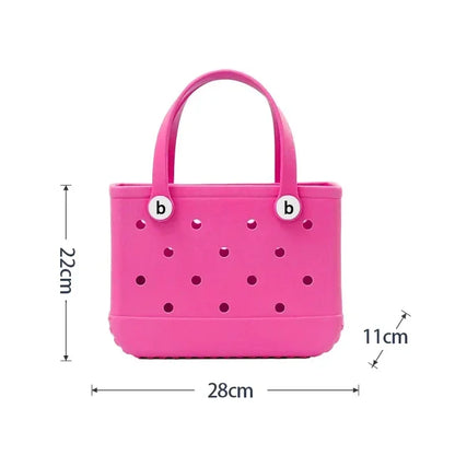 Beach Bogg Children Bag, Shoulder Handbag Waterproof, Summer Storage Basket Summer Shopping Shoulder Bag