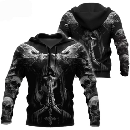 Skull Tattoo 3D All Over Printed Mens Sweatshirt Unisex Zip Pullover Casual Hoodies